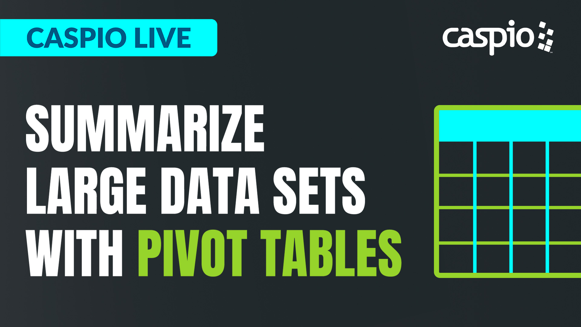 Summarize Large Data Sets With Pivot Tables