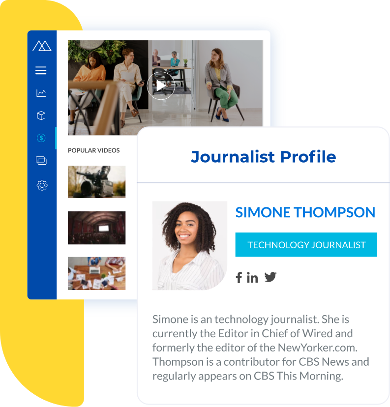 Journalist profile and video library