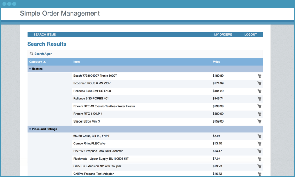 Caspio Simple Order Management App