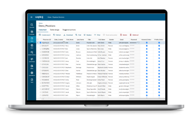 Caspio no-code database