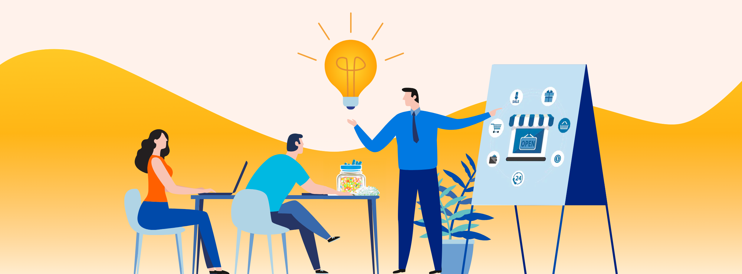 Vector image depicting small business conceptualization