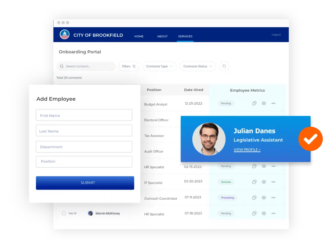 Government staff onboarding portal