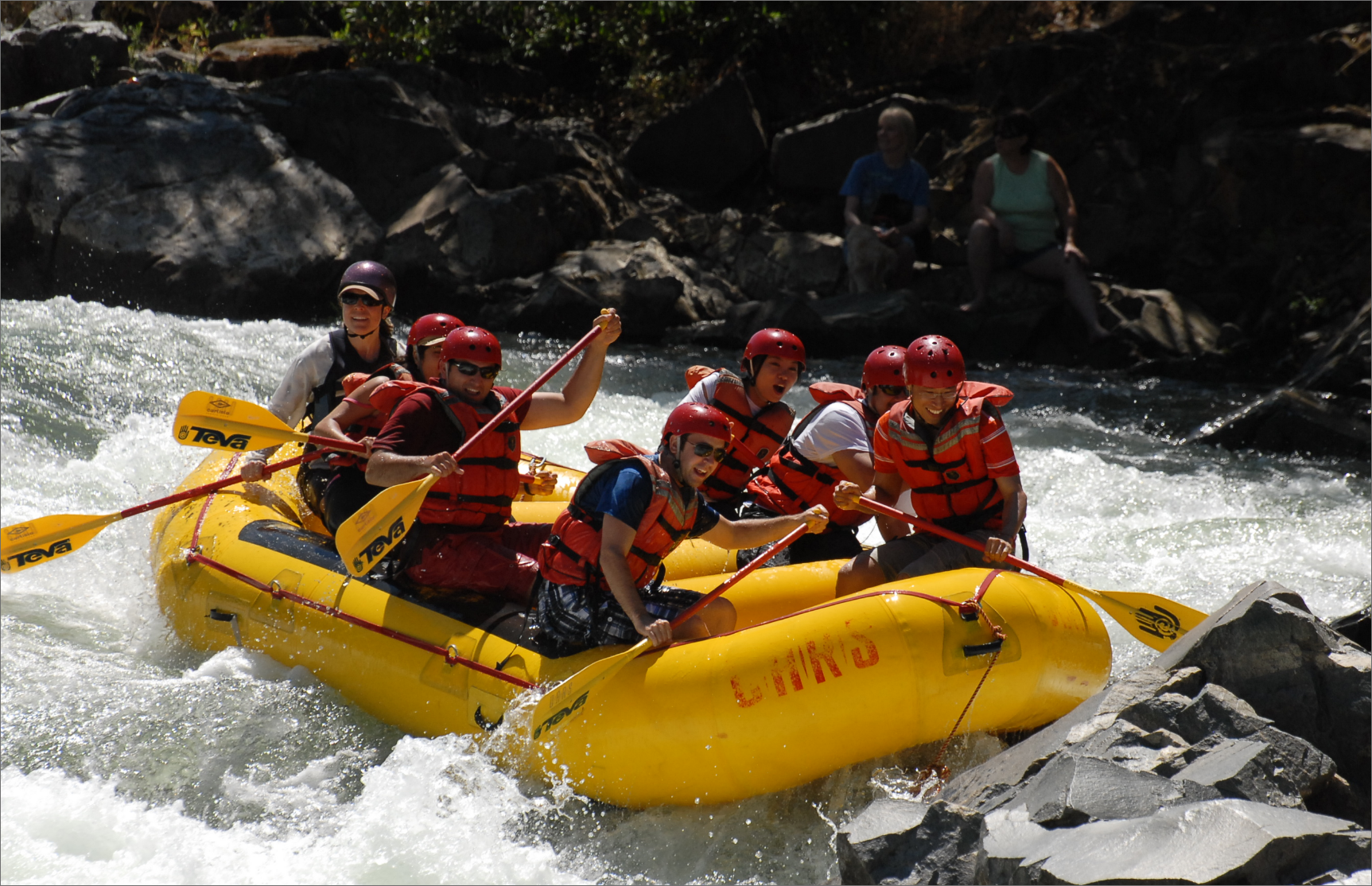 The Caspio team made waves — literally — on a rafting trip in 2010.