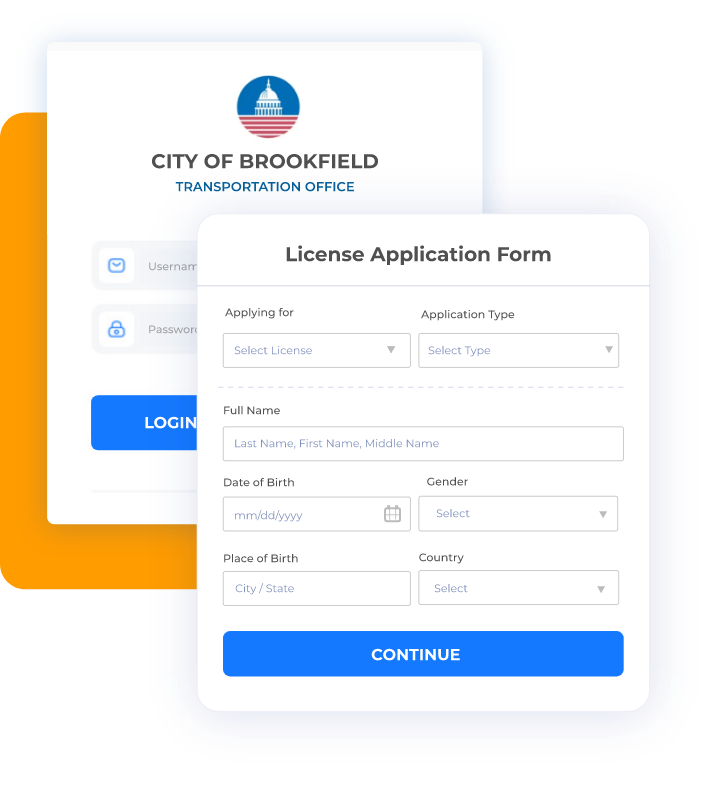 License application form.
